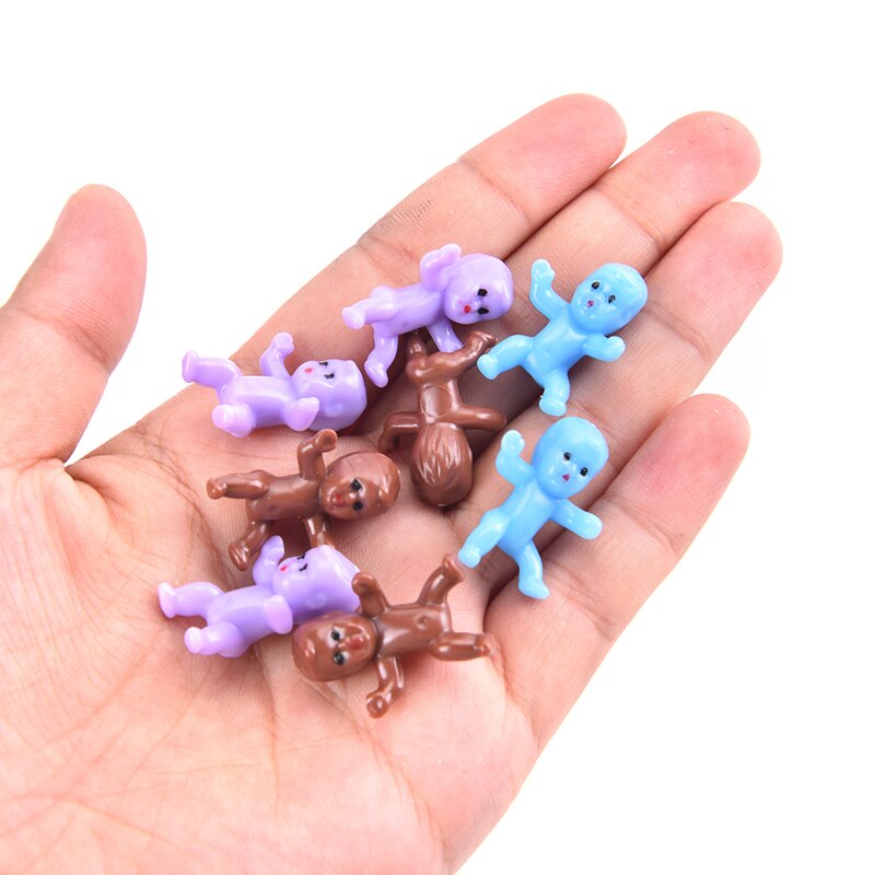 60Pcs High Quality 1/1.2inch Mini Plastic Baby Doll Kids Toys Doll Accessories 10Colors