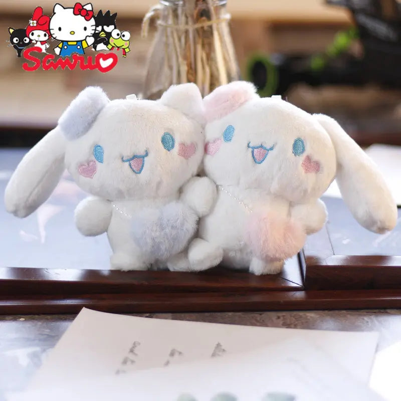 2Pcs Sanrio Cute Magnetic Attraction Cinnamoroll Pendant Pendant Stuffed Toy Doll Sticker Bag Hanging Doll Gift Baby Keyring